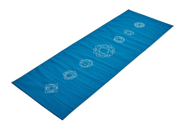 Cotton Yoga Mat - Chakras - Moderate Grip - Blue - 27 inches | Verified Sustainable Yoga Mat on Brown Living™