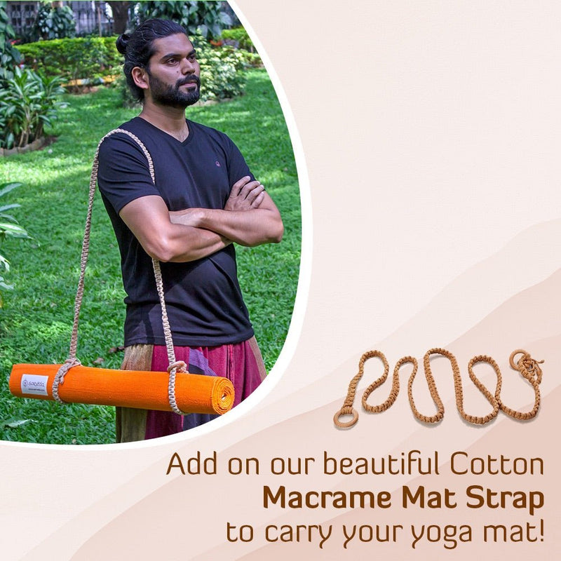 Cotton Yoga Mat - High Grip Orange - 24 inches | Verified Sustainable Yoga Mat on Brown Living™