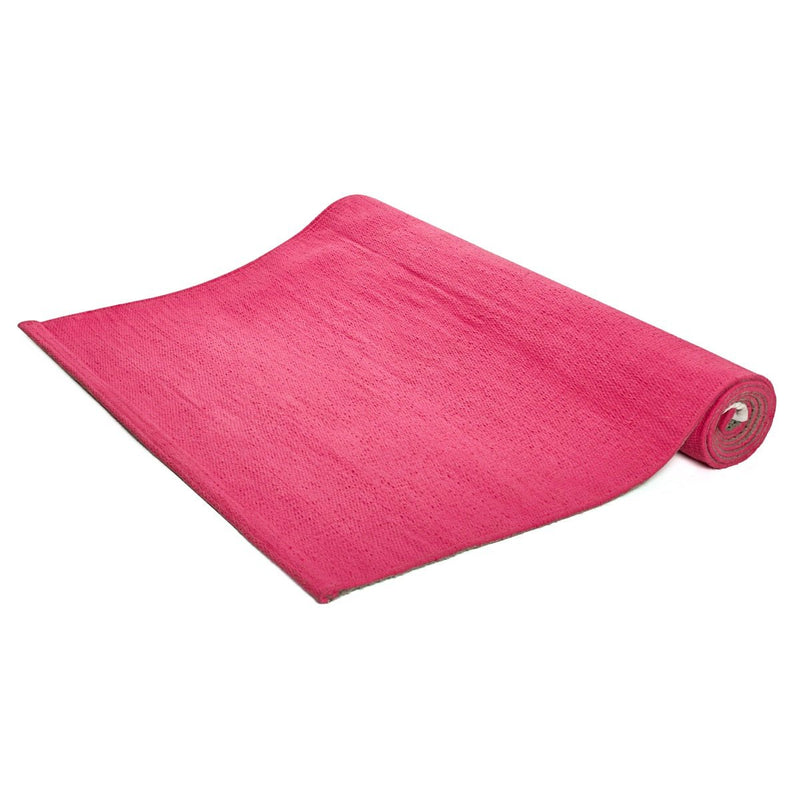 Cotton Yoga Mat - High Grip - Pink - 24 inches | Verified Sustainable Yoga Mat on Brown Living™