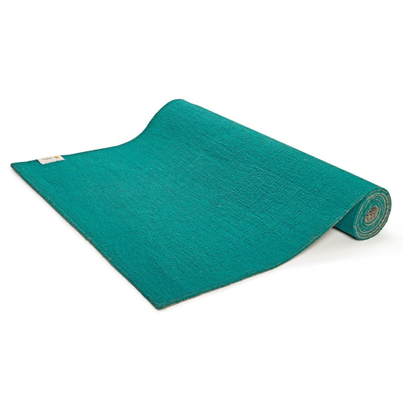 Cotton Yoga Mat - High Grip Teal - 24 inches | Verified Sustainable Yoga Mat on Brown Living™