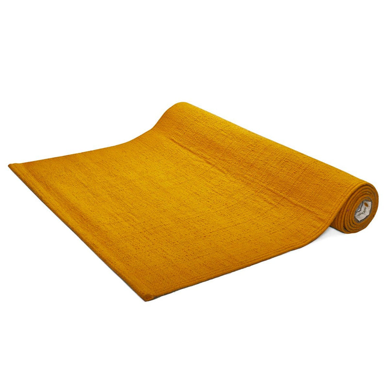 Cotton Yoga Mat - High Grip Yellow - 24 inches | Verified Sustainable Yoga Mat on Brown Living™