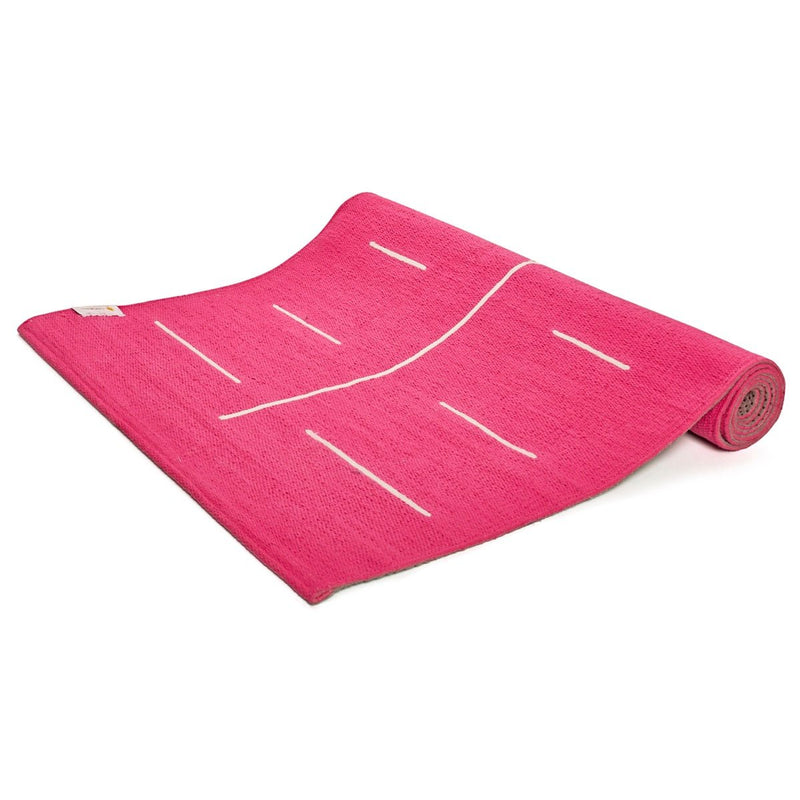 Cotton Yoga Mat - Lotus - High Grip Pink - 24 inches | Verified Sustainable Yoga Mat on Brown Living™