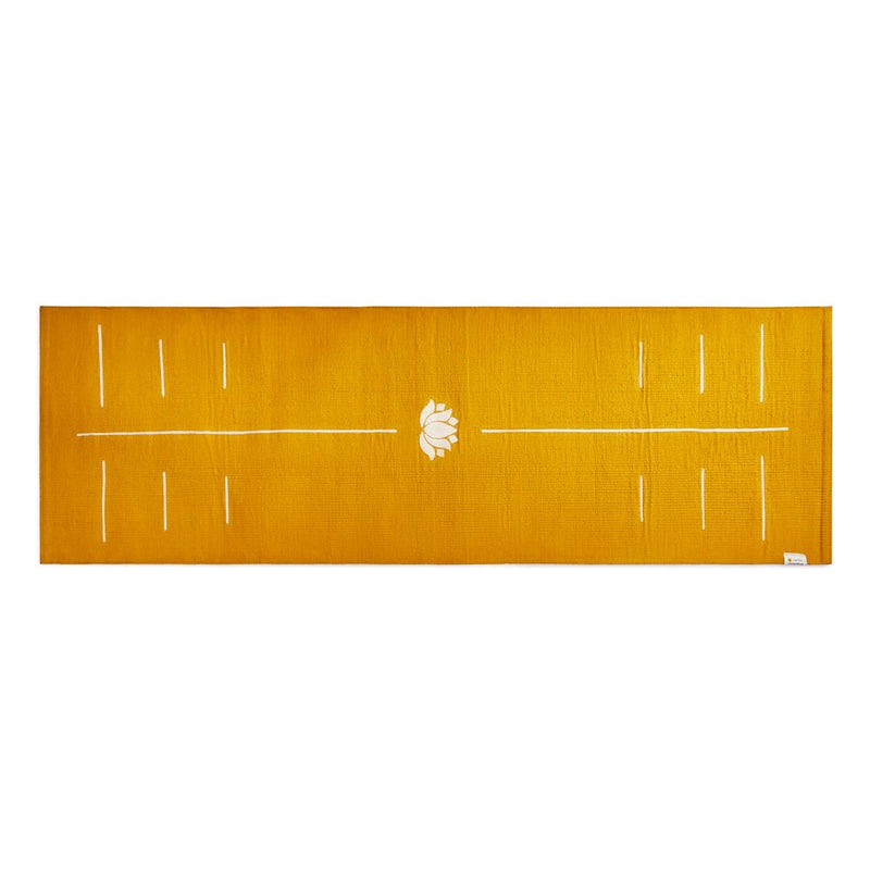 Cotton Yoga Mat - Lotus - High Grip Yellow - 24 inches | Verified Sustainable Yoga Mat on Brown Living™