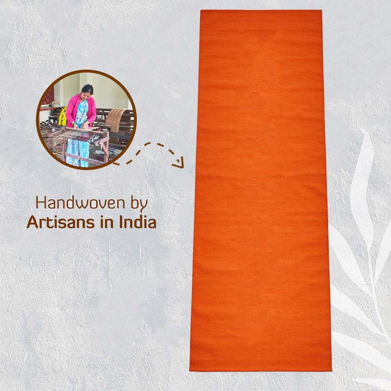 Cotton Yoga Mat - Moderate Grip Orange - 27 inches | Verified Sustainable Yoga Mat on Brown Living™