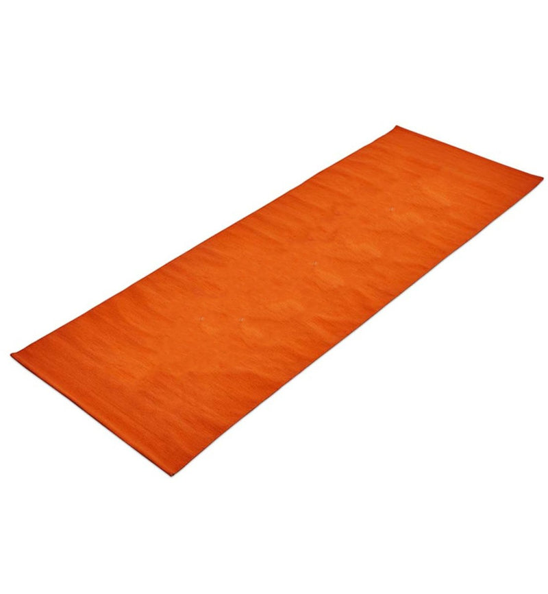 Cotton Yoga Mat - Moderate Grip Orange - 27 inches | Verified Sustainable Yoga Mat on Brown Living™