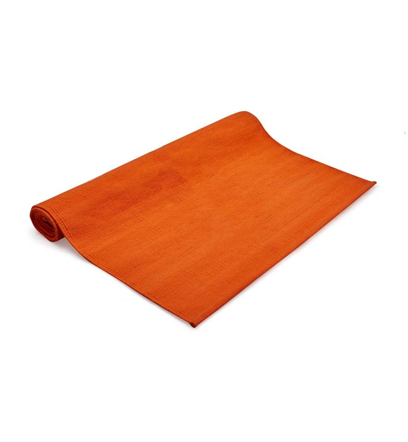 Cotton Yoga Mat - Moderate Grip Orange - 27 inches | Verified Sustainable Yoga Mat on Brown Living™