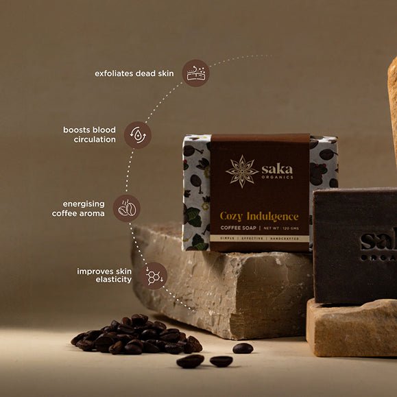 Cozy Indulgence | Handmade Coffee Soap with Exfoliating Grounds (120gm) | Verified Sustainable Body Soap on Brown Living™