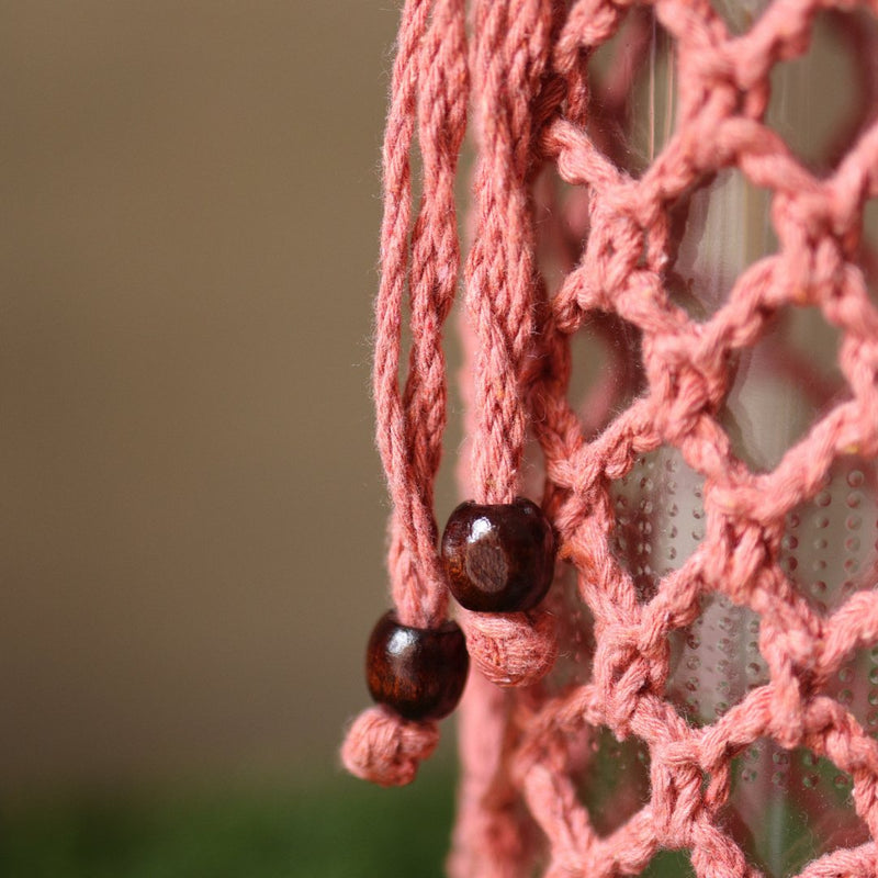 Crochet Web Peach Handmade Bottle Cover | Verified Sustainable Bottles & Sippers on Brown Living™