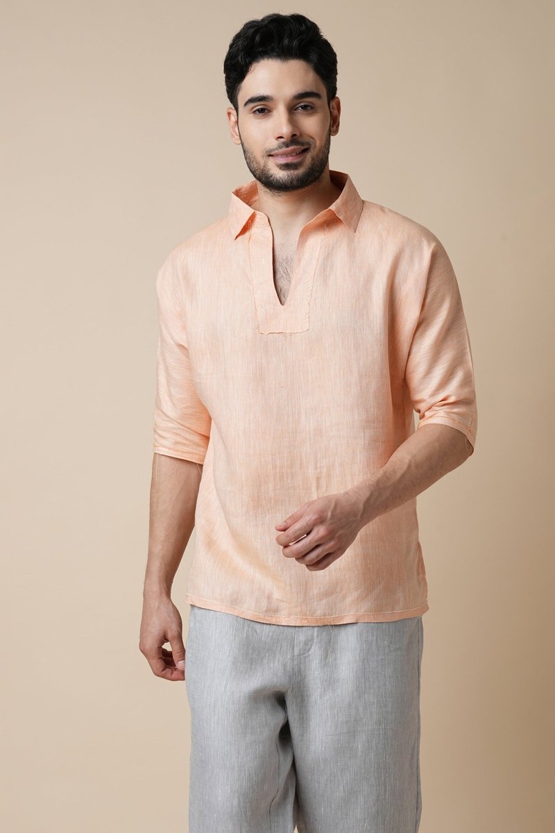 Current 100% Hemp Shirt for men - Orange | Verified Sustainable Mens Shirt on Brown Living™