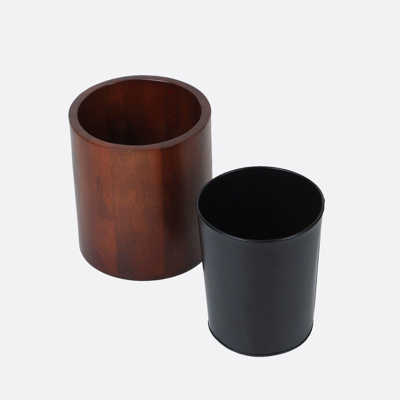 Curvy Wooden Wastebasket Trash Bin | Verified Sustainable Cleaning Supplies on Brown Living™