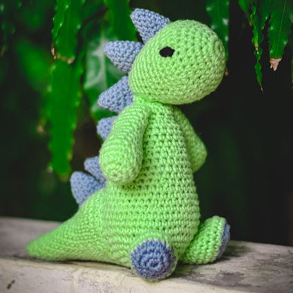 Dino Dinosaur Handcrafted Crochet Soft Toy | Verified Sustainable Soft Toy on Brown Living™