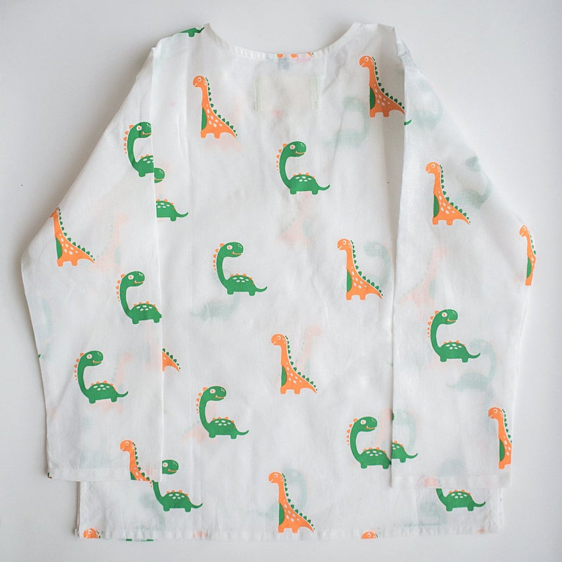 Dino Friends - Unisex Kids Cotton Nightwear | Verified Sustainable Kids Pyjamas on Brown Living™