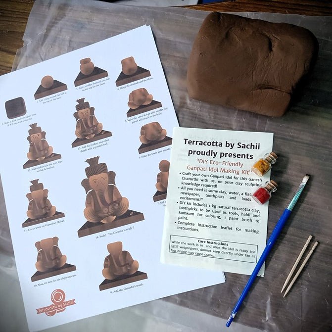 DIY Natural Clay Ganesh Idol Making Kit | Verified Sustainable Religious Items on Brown Living™