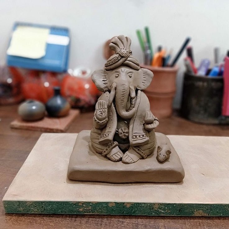 DIY Natural Clay Ganesh Idol Making Kit | Verified Sustainable Religious Items on Brown Living™