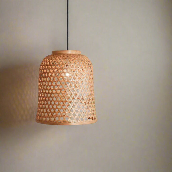 Dome Shaped Bamboo Hanging Pendant Lamp | Verified Sustainable Lamps & Lighting on Brown Living™