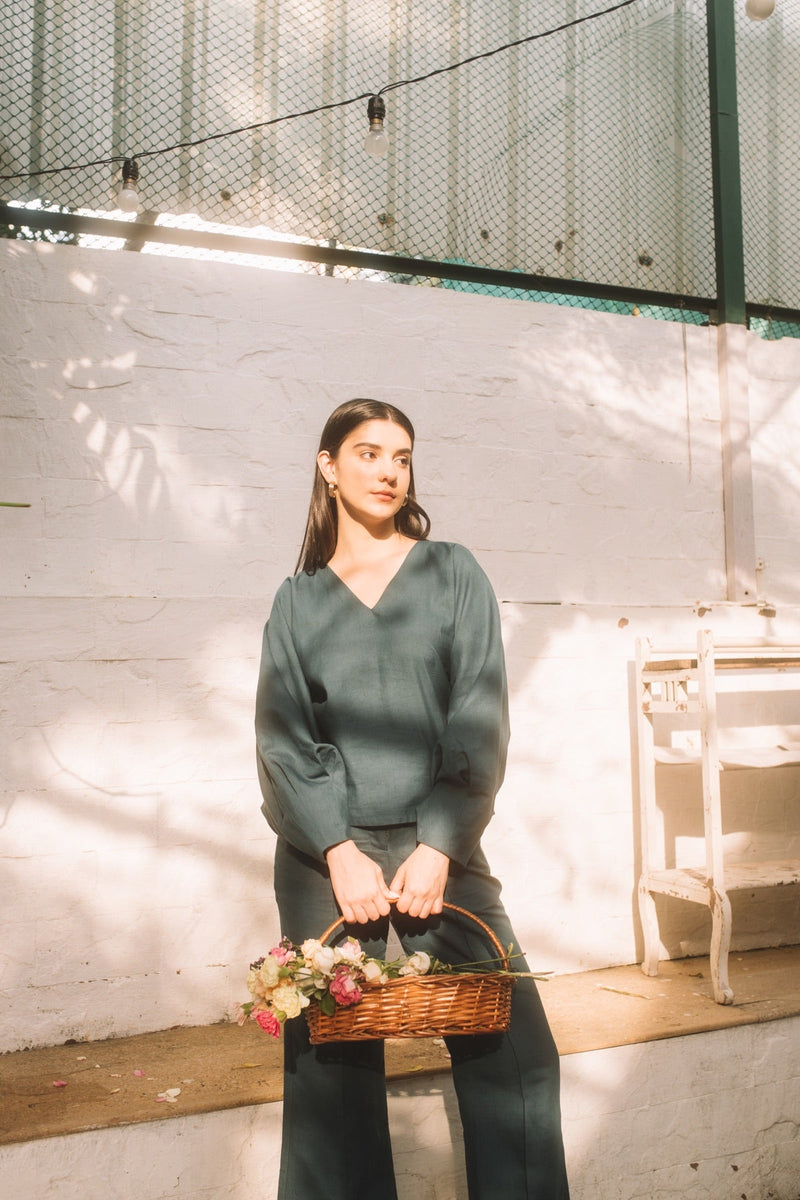 Dramatic Sleeve Hemp Cotton Blouse | Verified Sustainable Womens Shirt on Brown Living™