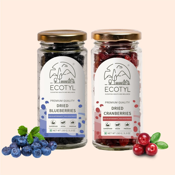 Dried Blueberres & Dried Cranberries Combo- 150g Each | Verified Sustainable Dried Fruits, Nuts & Seeds on Brown Living™