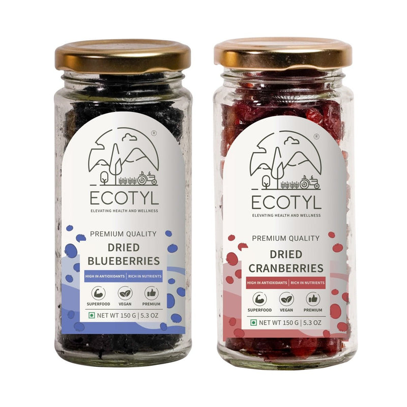 Dried Blueberres & Dried Cranberries Combo- 150g Each | Verified Sustainable Dried Fruits, Nuts & Seeds on Brown Living™