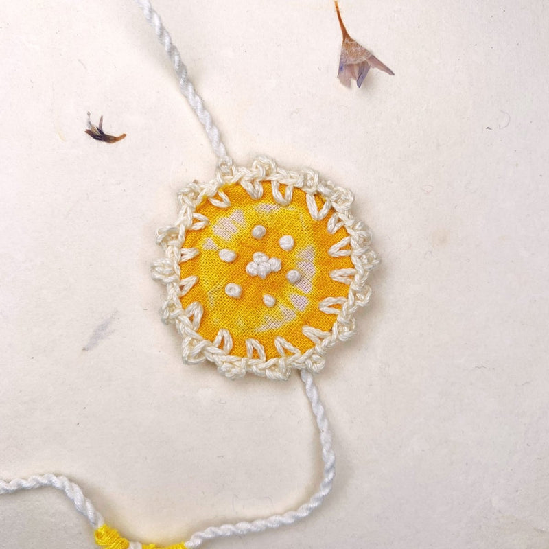 Dual Avtar Shibori Rakhi - Yellow | Reusable Rakhi | Verified Sustainable Rakhi on Brown Living™