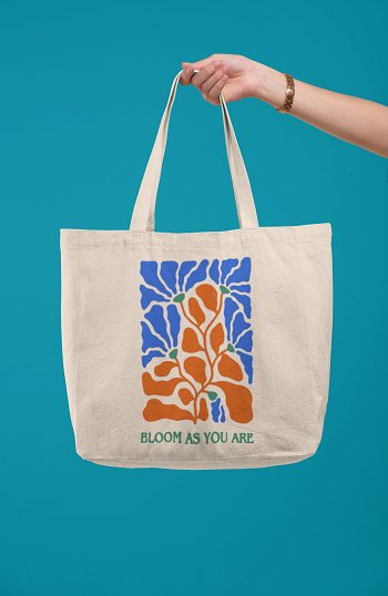 Eco - Friendly Tote Bag for Women with Zip for College & Office - Blooms | Verified Sustainable Tote Bag on Brown Living™