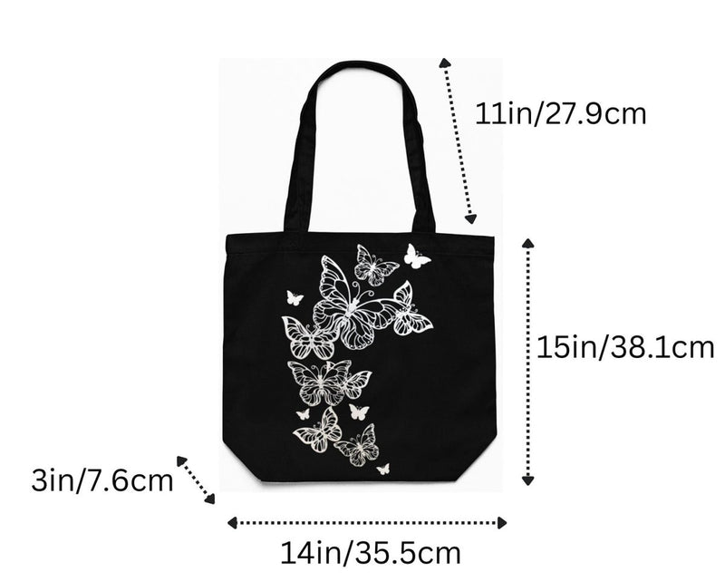 Eco - Friendly Tote Bag for Women with Zip for College & Office - Butterflies | Verified Sustainable Tote Bag on Brown Living™