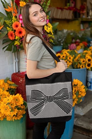 Eco - Friendly Tote Bag for Women with Zip for College & Office - Ribbon | Verified Sustainable Tote Bag on Brown Living™