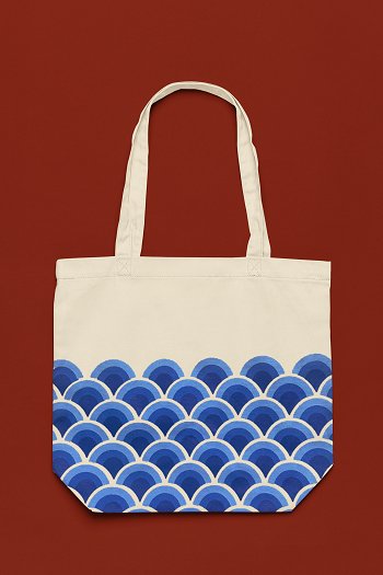 Eco - Friendly Tote Bag for Women with Zip for College & Office - Waves | Verified Sustainable Tote Bag on Brown Living™