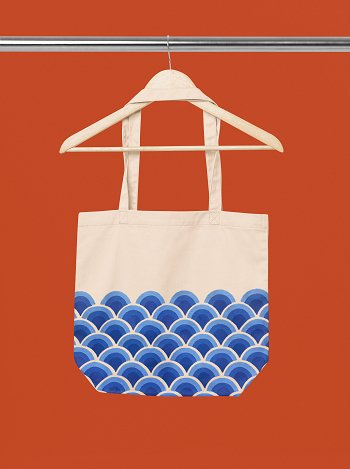 Eco - Friendly Tote Bag for Women with Zip for College & Office - Waves | Verified Sustainable Tote Bag on Brown Living™