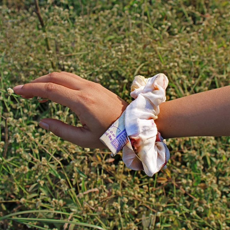 Eco - Printed Cotton Zipper Scrunchie | Verified Sustainable Hair Styling on Brown Living™