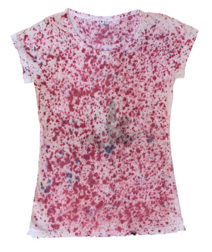 Eco Printed Organic Cotton T - Shirt - Pink Splatter | Verified Sustainable Womens T - Shirt on Brown Living™