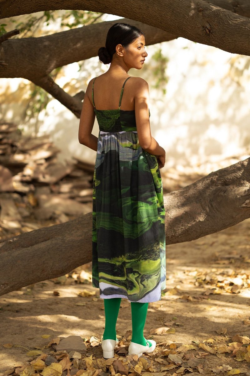 Ella Green Upcycled Cotton Dress | Verified Sustainable Womens Dress on Brown Living™