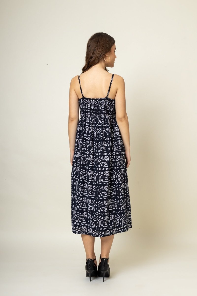 Ella Printed Upcycled Cotton Dress | Verified Sustainable Womens Dress on Brown Living™