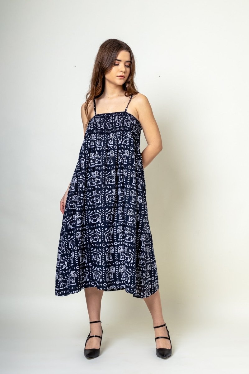 Ella Printed Upcycled Cotton Dress | Verified Sustainable Womens Dress on Brown Living™