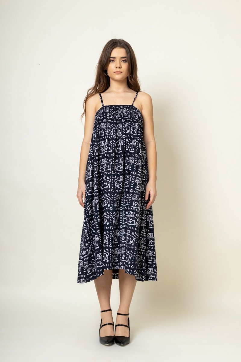 Ella Printed Upcycled Cotton Dress | Verified Sustainable Womens Dress on Brown Living™