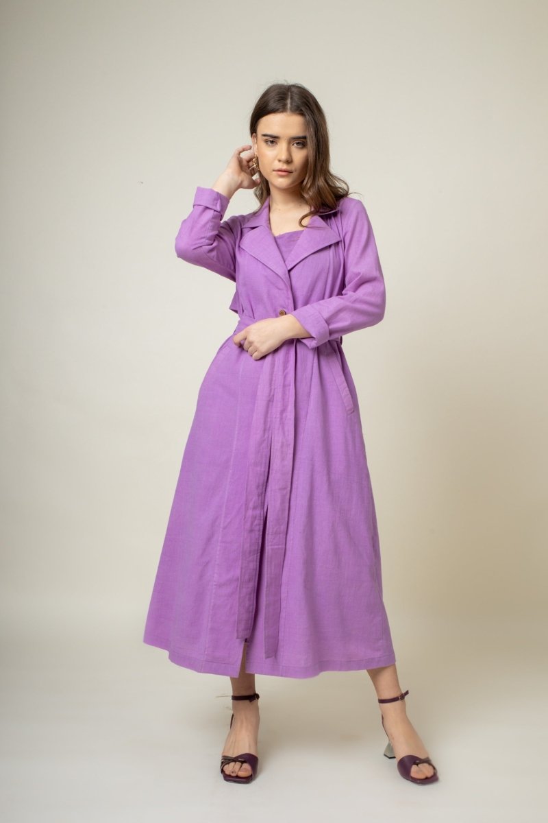 Ella Purple Organic Cotton Dress | Verified Sustainable Womens Dress on Brown Living™