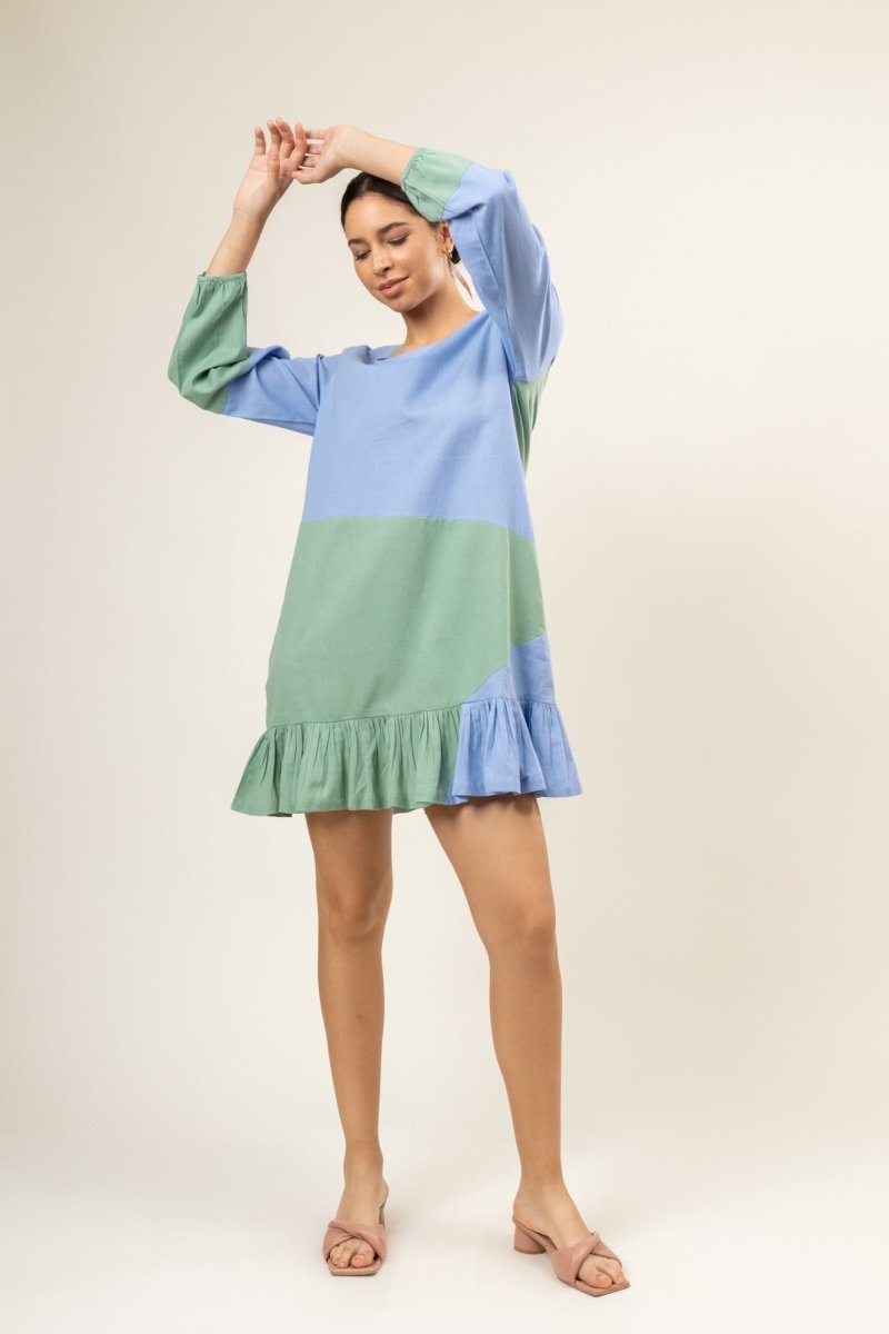 Eva Pastel Upcycled Cotton Dress | Verified Sustainable Womens Dress on Brown Living™