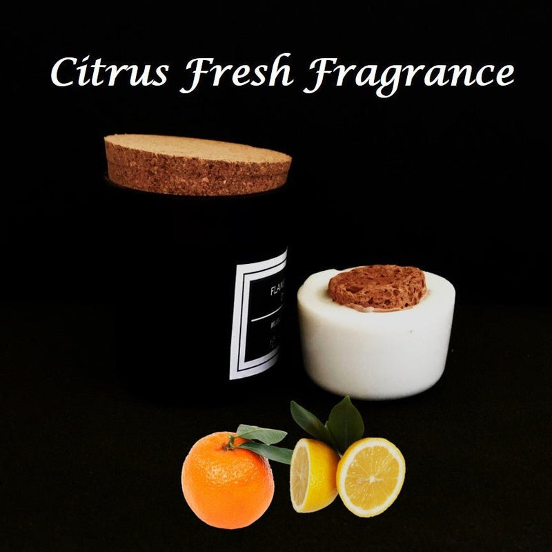 Flameless Terracotta Aroma Diffuser with Cork Lid - Black Jar - Citrus Fresh Fragrance | Verified Sustainable Candles & Fragrances on Brown Living™