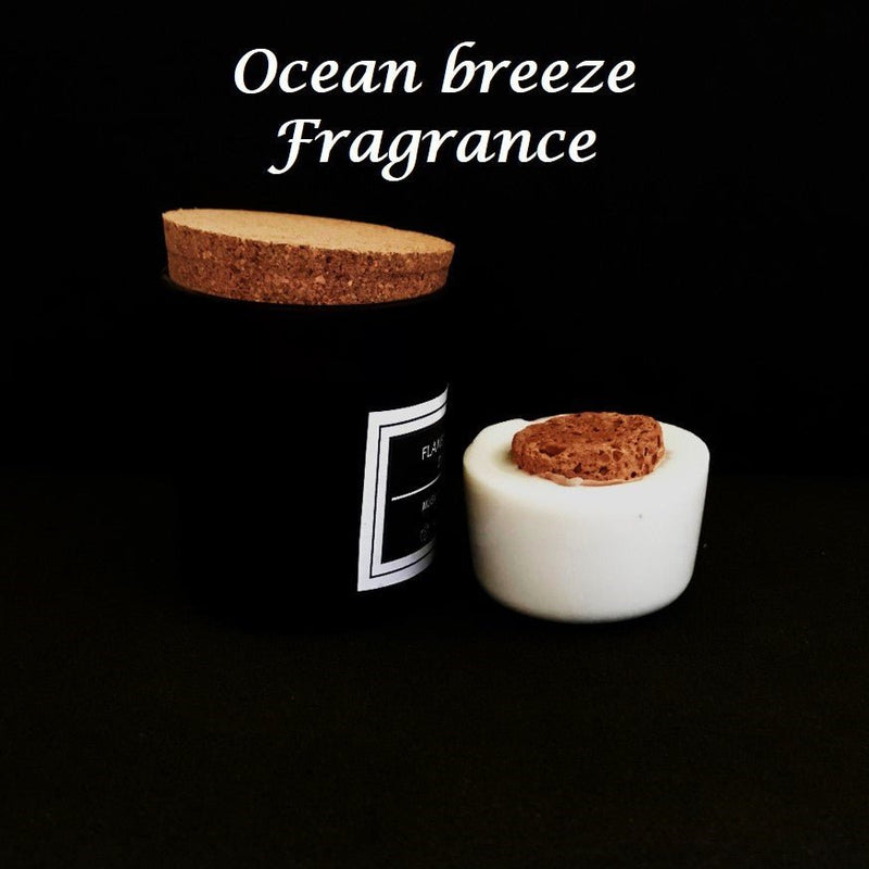 Flameless Terracotta Aroma Diffuser with Cork Lid - Black Jar - Ocean Breeze Fragrance | Verified Sustainable Candles & Fragrances on Brown Living™