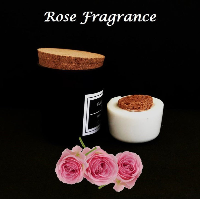 Flameless Terracotta Aroma Diffuser with Cork Lid - Black Jar - Rose Fragrance | Verified Sustainable Candles & Fragrances on Brown Living™