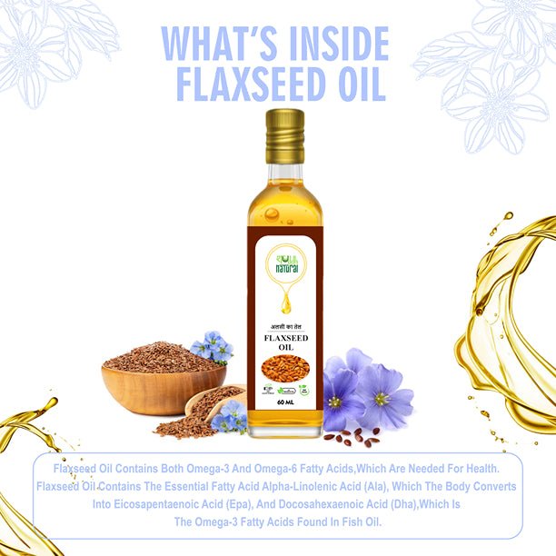 Flax Seed Oil | Wood Pressed | Pure & Natural | 60 ml | Alsi Tel | Verified Sustainable Cooking Oils on Brown Living™