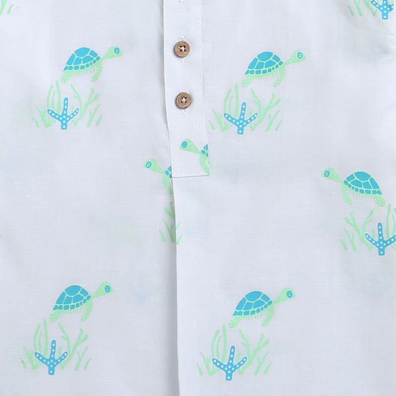 Flippy The Turtle - Unisex Infant Cotton Nightwear | Verified Sustainable Kids Onesies on Brown Living™