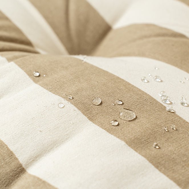 French Beige Stripe - Comfortable Eco - Friendly Floor Mattress | Verified Sustainable Bedding on Brown Living™