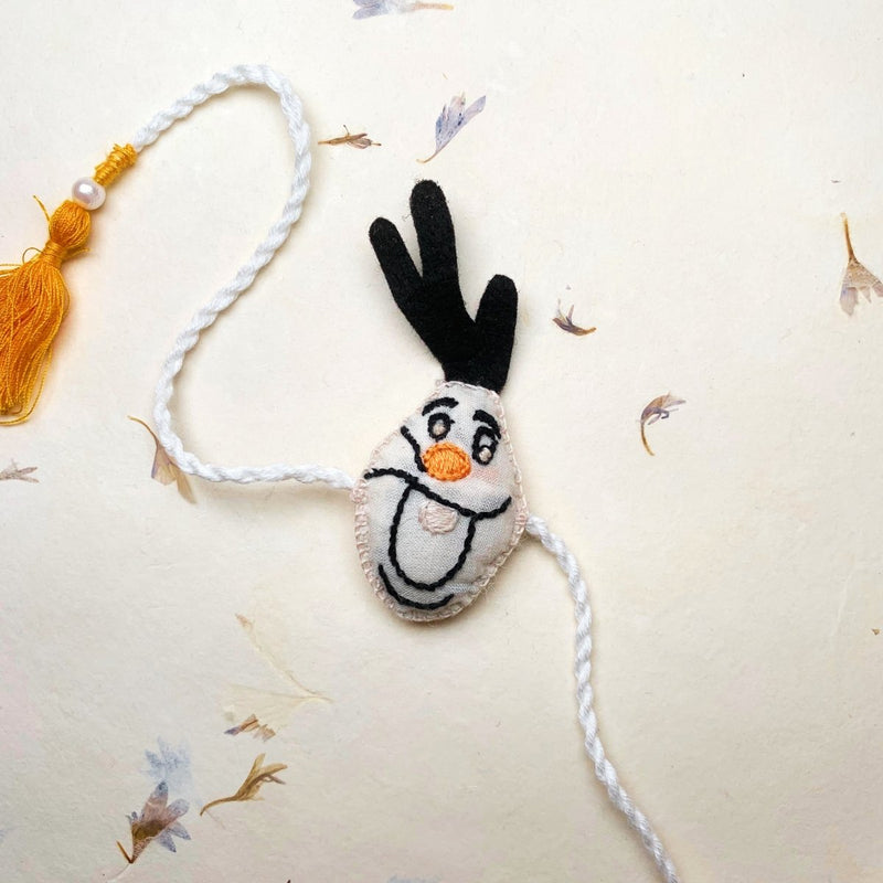 Frozen Fun: Reusable Olaf Shaped Eco - friendly Kids Rakhi with Keychain String | Verified Sustainable Rakhi on Brown Living™