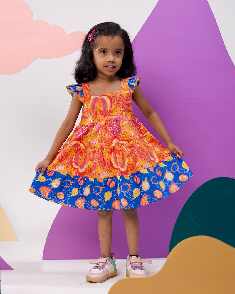 Tango Tropics Printed Tiered Dress