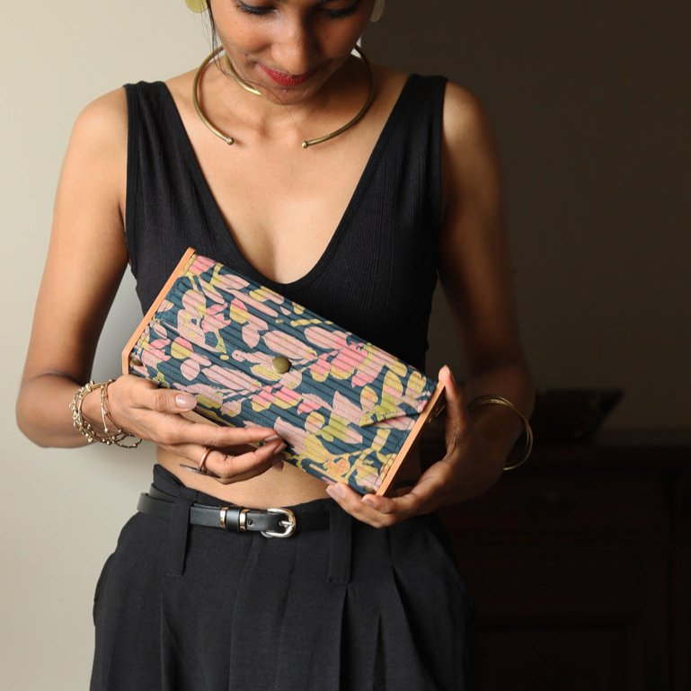 Gift For Her - Floral Blue Mini Clutch Gift Box | Verified Sustainable Gift Giving on Brown Living™