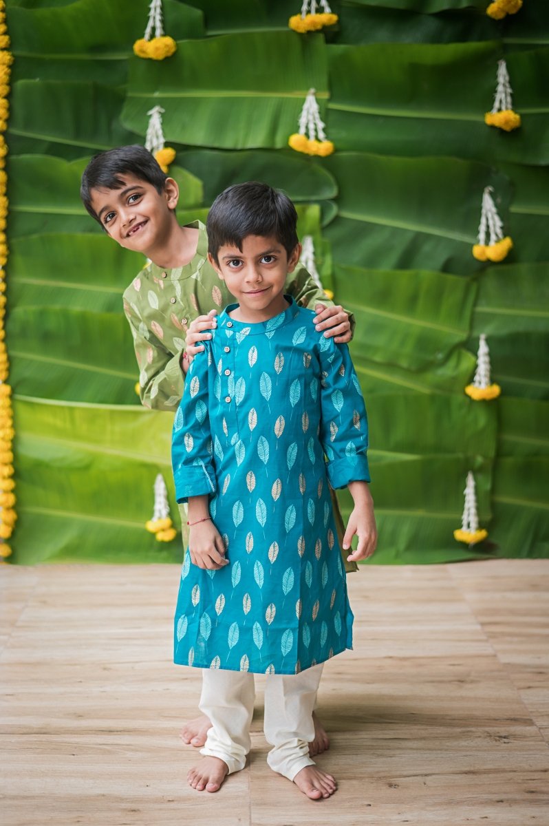 Gleaming Leaf - Boys Ethnic Wear | Verified Sustainable Kids Ethnic Sets on Brown Living™