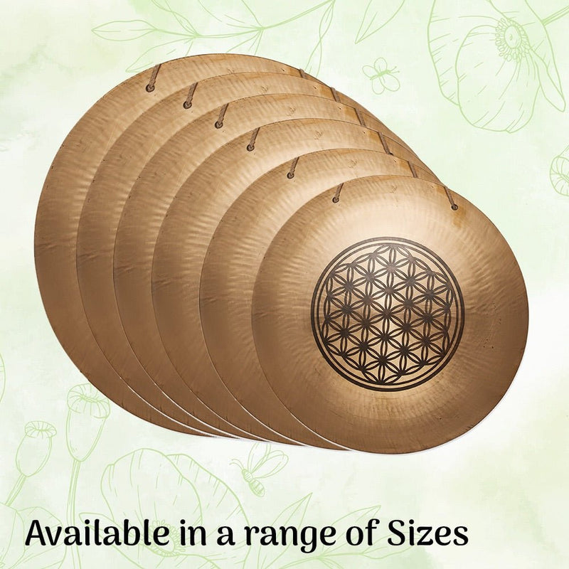 Gong - Etched Flower of Life 1 - 20inches | Verified Sustainable Musical Instruments on Brown Living™