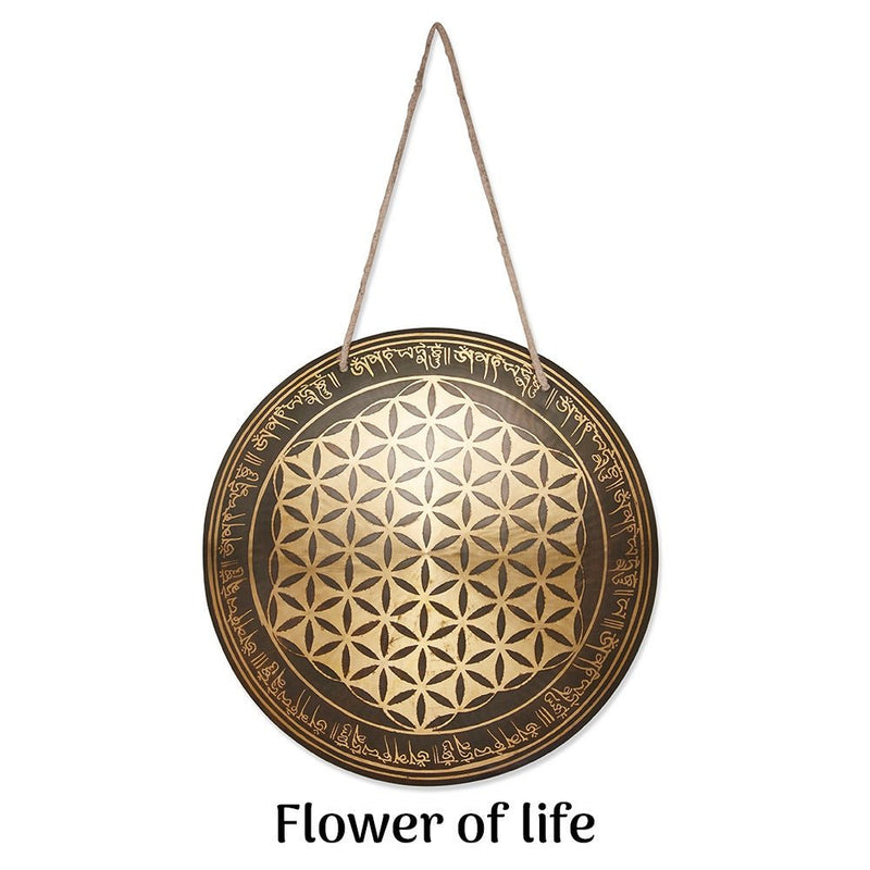 Gong - Etched Flower of Life 1 - 20inches | Verified Sustainable Musical Instruments on Brown Living™