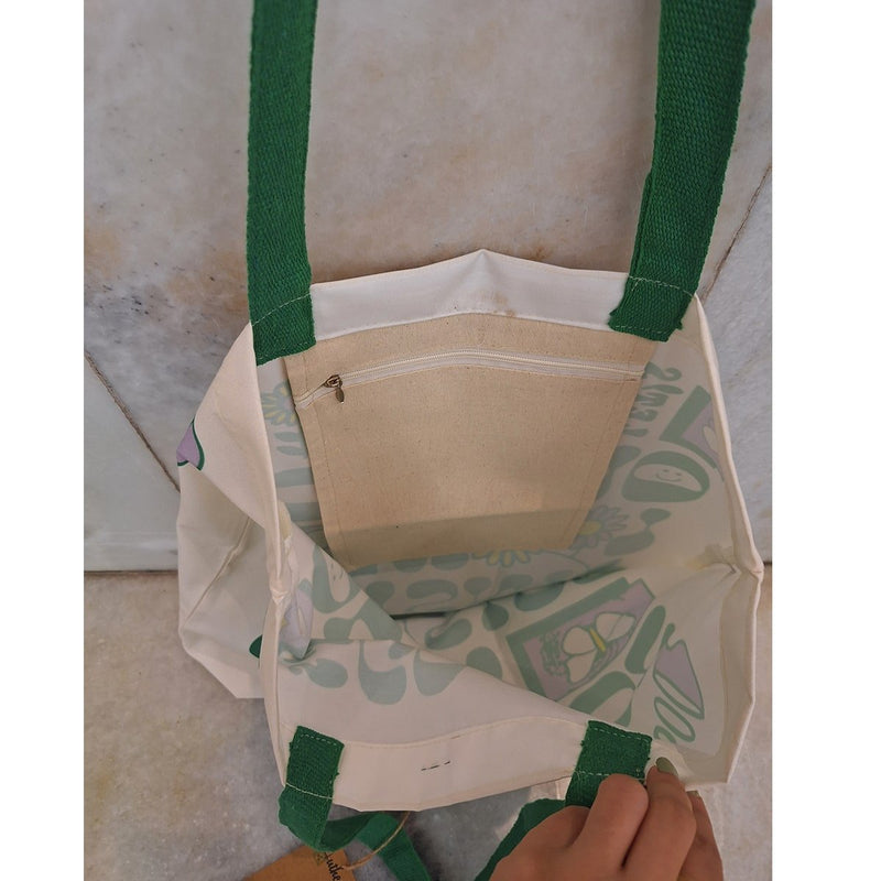 Green Handle - Recycled Polycotton Tote | Verified Sustainable Tote Bag on Brown Living™