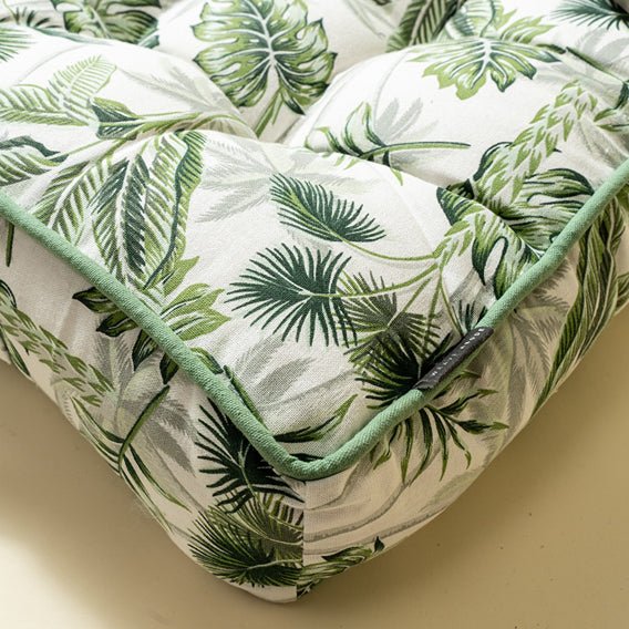 Green Leaf Sustainable Floor Cushion | Verified Sustainable Covers & Inserts on Brown Living™